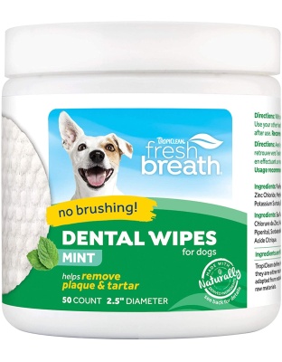 TropiClean Fresh Breath Dental Wipes for Dogs 1ea/50 ct