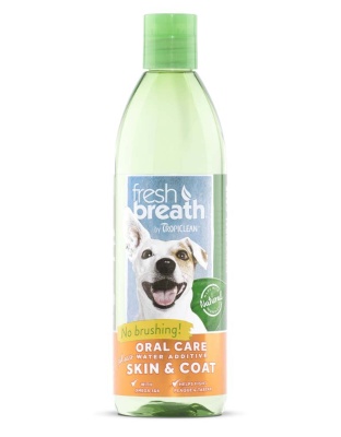 TropiClean Fresh Breath Oral Care Water Additive Plus Skin & Coat for Dogs 1ea/16 fl oz