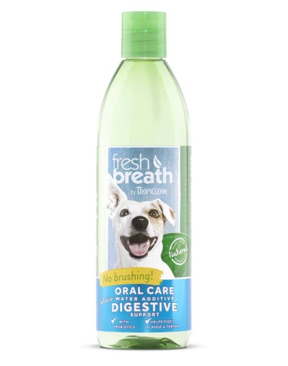 TropiClean Fresh Breath Oral Care Water Additive Plus Digestive Support for Dogs 1ea/16 fl oz