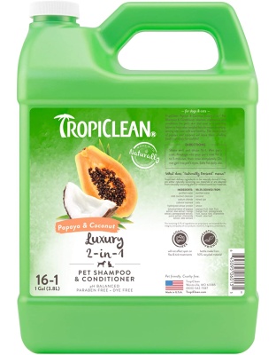 TropiClean Papaya & Coconut Luxury 2-in-1 Shampoo and Conditioner for Pets 1ea/1 gal