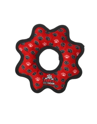 Tuffy Ultimate Gear Ring Durable Dog Toy Red Paw, 1ea/12 in