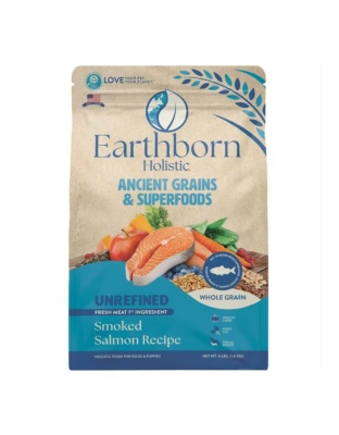 Earthborn Holistic Unrefined Whole Grain Dog Food Smoked Salmon  4 Lb