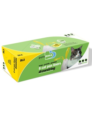 Van Ness Plastics Drawstring Cat Pan Liner White 1ea/LG, 8 ct