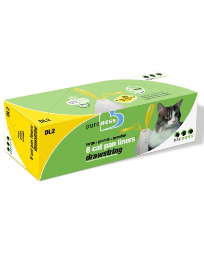 Van Ness Plastics Drawstring Cat Pan Liner White 1ea/LG, 8 ct