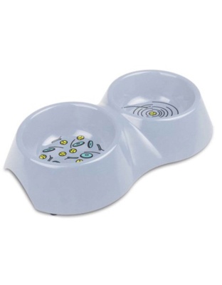Van Ness Plastics EcoWare Bamboo Double Dish for Dogs Assorted 1ea/32 oz, LG