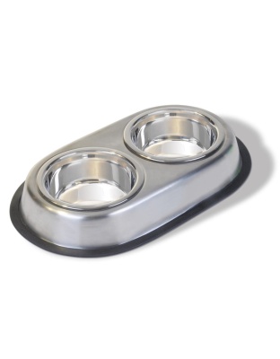Van Ness Plastics Heavyweight Stainless Steel Double Dish Silver 1ea/LG, 64 oz