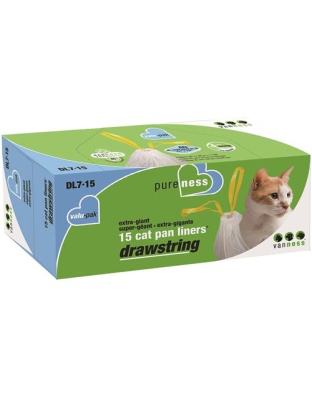 Van Ness Plastics Drawstring Cat Pan Liner White 1ea/Extra-Giant, 6 ct
