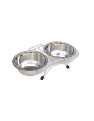 Van Ness Plastics Stainless Steel Double Dish w/Wire Rack Silver 1ea/16 oz