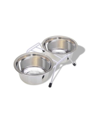 Van Ness Plastics Stainless Steel Double Dish w/Wire Rack Silver 1ea/32 oz