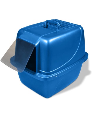 Van Ness Plastics Enclosed Cat Litter Box Blue 1ea/Extra-Giant