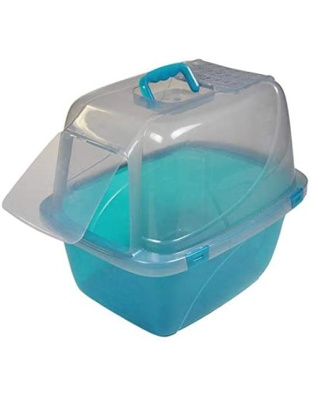 Van Ness Plastics Translucent Enclosed Cat Litter Box Blue 1ea/Extra-Giant