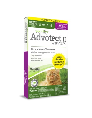 Vetality Advotect II Cat Flea Treatment 1ea/Cats 5-9 lb, 6 Doses