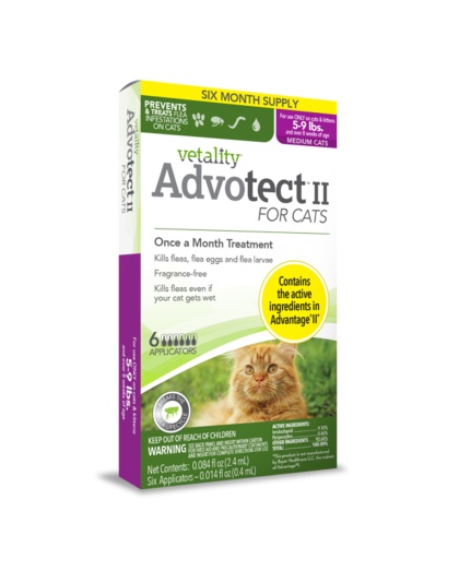 Vetality Advotect II Cat Flea Treatment 1ea/Cats 5-9 lb, 6 Doses