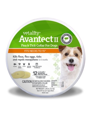 Vetality Avantect II Flea & Tick Collar for Dogs 1ea/15 in, 2 ct