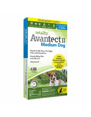 Vetality Avantect II Flea & Tick For Dogs 1ea/0.164 fl oz, 4 ct
