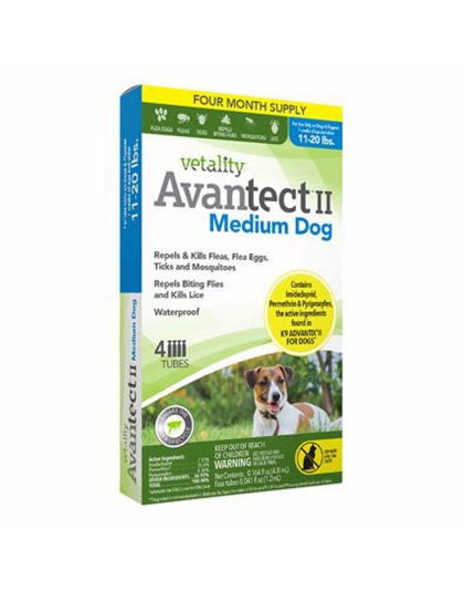Vetality Avantect II Flea & Tick For Dogs 1ea/0.164 fl oz, 4 ct