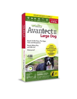 Vetality Avantect II Flea & Tick For Dogs 1ea/0.404 fl oz, 4 ct