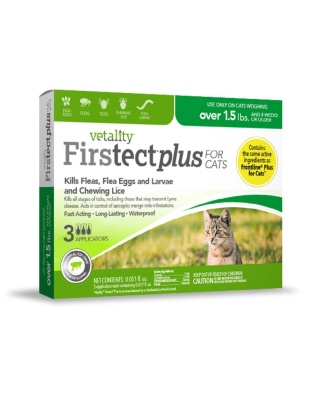 Vetality Firstect Plus Flea & Tick Treatment for Cats 1ea/3 ct