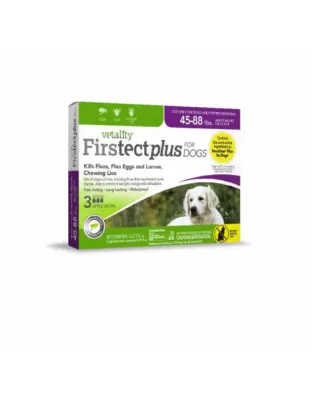 Vetality Firstect Plus Flea & Tick for Dogs 1ea/45-88 lb, 3 ct