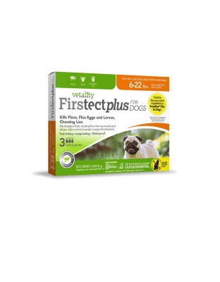 Vetality Firstect Plus Flea & Tick for Dogs 1ea/6-22 lb, 3 ct