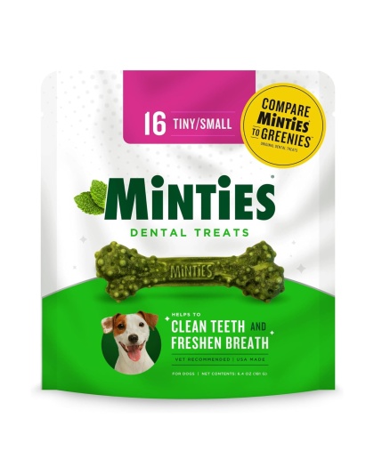Vetiq Minties Dental Bone For Dogs Tiny/Small 6.4oz. - 16count