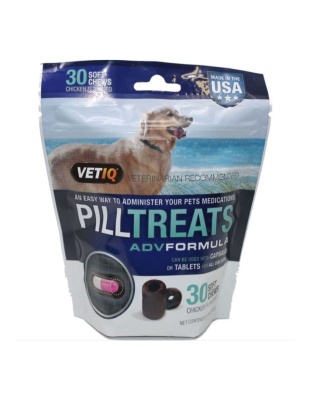 Vetiq Pill Treats Adv Formula USA Soft Chews Chicken 30count
