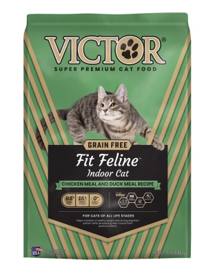 Victor Super Premium Dog Food Fit Feline Indoor Dry Cat Food Chicken & Duck 1ea/15 lb
