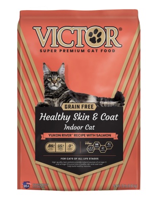 Victor Super Premium Dog Food Healthy Skin & Coat Indoor Dry Cat Food Yukon River w/Salmon 1ea/15 lb