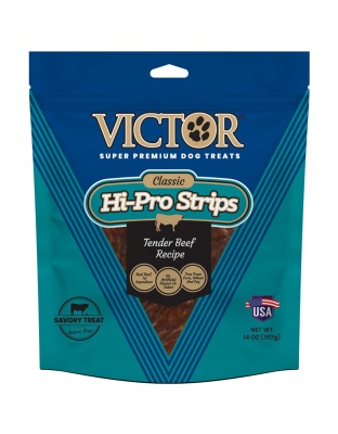 Victor Super Premium Dog Food Victor Classic Hi-Pro Strips Dog Treats Tender Beef Recipe 1ea/14 oz