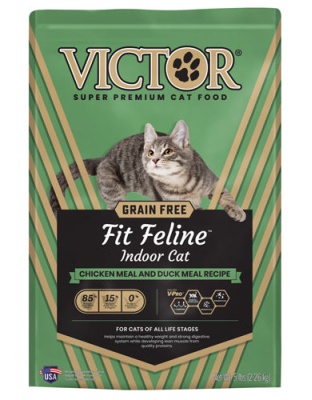 Victor Super Premium Dog Food Fit Feline Indoor Dry Cat Food Chicken & Duck 1ea/5 lb