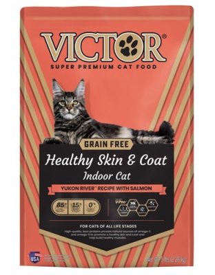Victor Super Premium Dog Food Healthy Skin & Coat Indoor Dry Cat Food Yukon River w/Salmon 1ea/5 lb