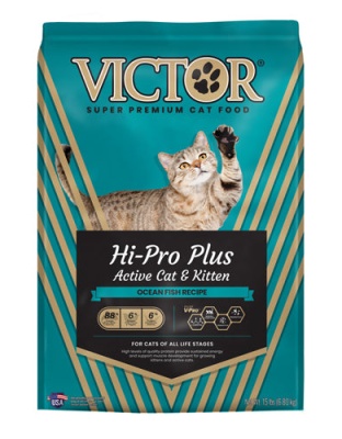 Victor Super Premium Dog Food Hi-Pro Plus Active Cat & Kitten Dry Cat Food Ocean Fish 1ea/15 lb