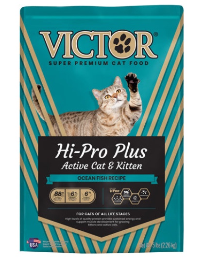Victor Super Premium Dog Food Hi-Pro Plus Active Cat & Kitten Dry Cat Food Ocean Fish 1ea/5 lb
