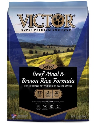 Victor Super Premium Dog Food Select Dry Dog Food Beef Meal & Brown Rice 1ea/15 lb