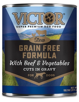 Victor Super Premium Dog Food Grain Free Wet Dog Food Beef & Vegetable in gravy 13.2oz. (Case of 12)