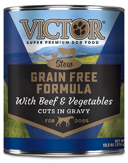 Victor Super Premium Dog Food Grain Free Wet Dog Food Beef & Vegetable in gravy 13.2oz. (Case of 12)