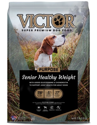 Victor Super Premium Dog Food Purpose Senior Healthy Weight Dry Dog Food Beef & Brown Rice 1ea/15 lb