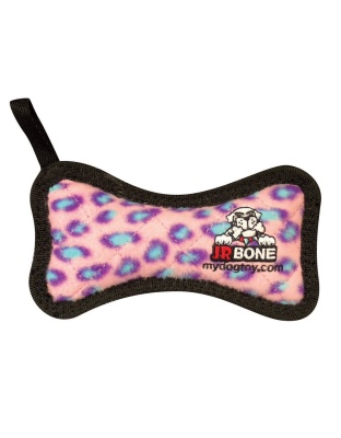 Tuffy Jr Bone Durable Dog Toy Pink Leopard 1ea/6.2 in