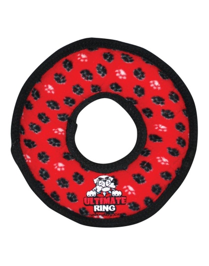 Tuffy Ultimate Ring Durable Dog Toy Red Paw 1ea/11 in