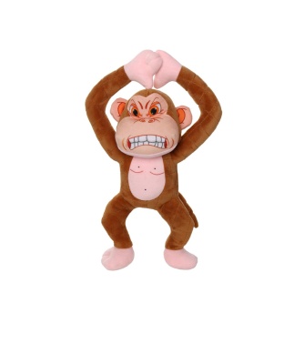 Mighty Angry Animals Monkey Durable Dog Toy Brown 1ea/15 in