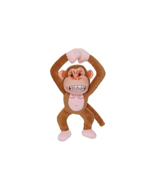 Mighty Jr Angry Animals Monkey Durable Dog Toy Brown 1ea/10 in
