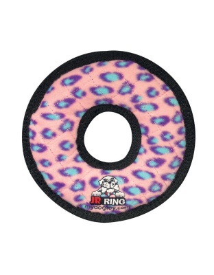 Tuffy Jr Ring Durable Dog Toy Pink Leopard 1ea/7 in