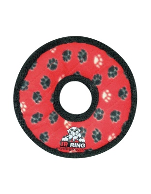 Tuffy Jr Ring Durable Dog Toy Red Paw 1ea/7 in