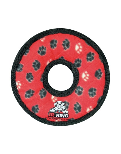 Tuffy Jr Ring Durable Dog Toy Red Paw 1ea/7 in