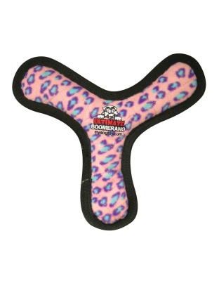 Tuffy Ultimate Boomerang Durable Dog Toy Pink Leopard 1ea/11 in