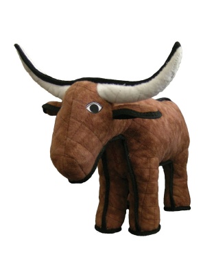 Tuffy Barnyard Bull Durable Dog Toy Brown 1ea/18.5 in