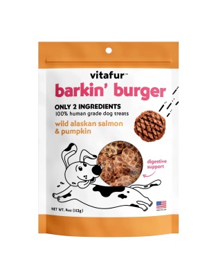 Vitafur Barkin Burger Dog 4oz. Wild Alaskan Salmon Pumpkin