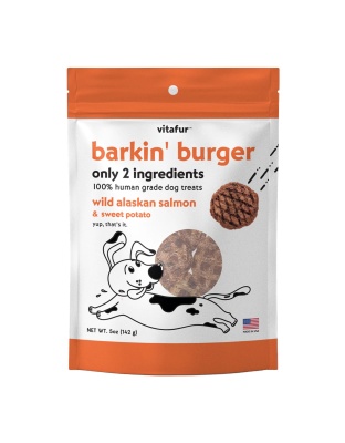 Vitafur Barkin Burger Dog 5oz. Wild Alaskan Salmon Sweet Potato