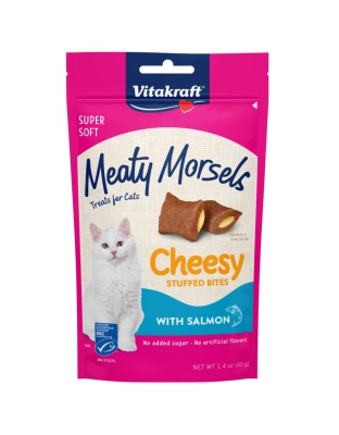 Vitakraft Meaty Morsels Cheesy Stuffed Bites Cat Treats Cheesy w/Salmon 1ea/1.4 oz