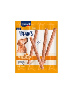 Vitakraft Treaties Dog Treats Smoked Chicken w/Pumpkin 14ea/1.69 oz, 4 Pc